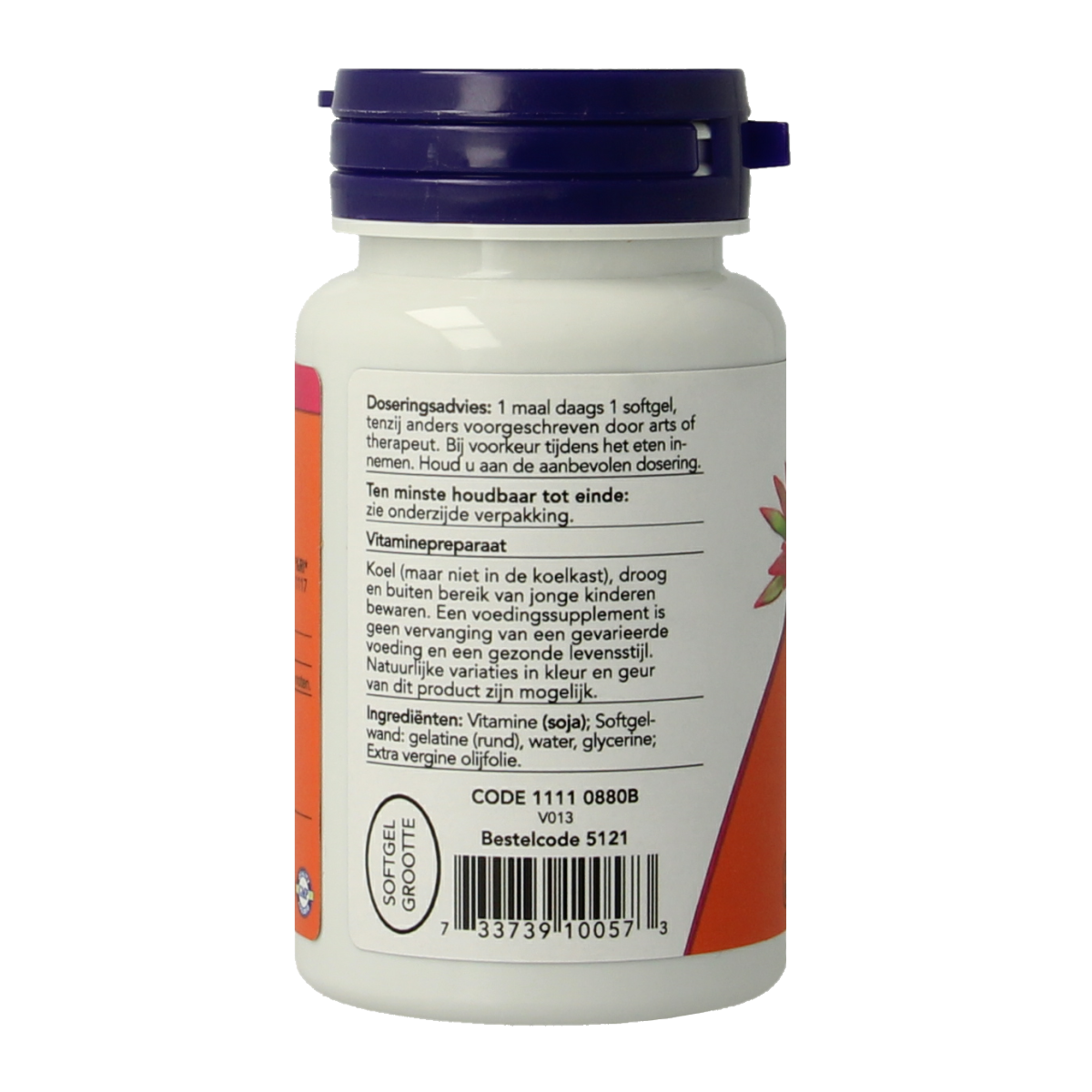 NOW Vitamine E-200 softgels with natural mixed tocopherols, dietary supplement in clear softgel capsules.