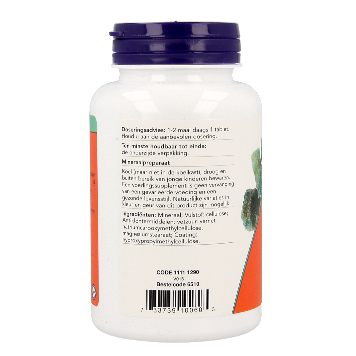 NOW Magnesium Citrate 200mg mineral supplement in 100 tablets, showing the bottle and tablets on a white background.