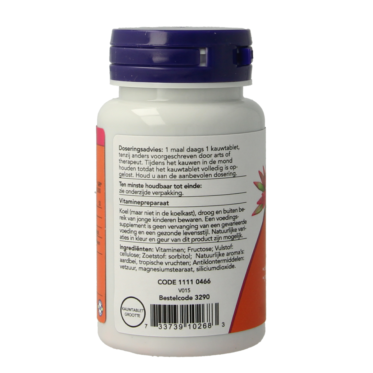 NOW Vitamin B12 1000mcg and Folic Acid 100mcg chewable tablets, natural supplement for energy and wellness.