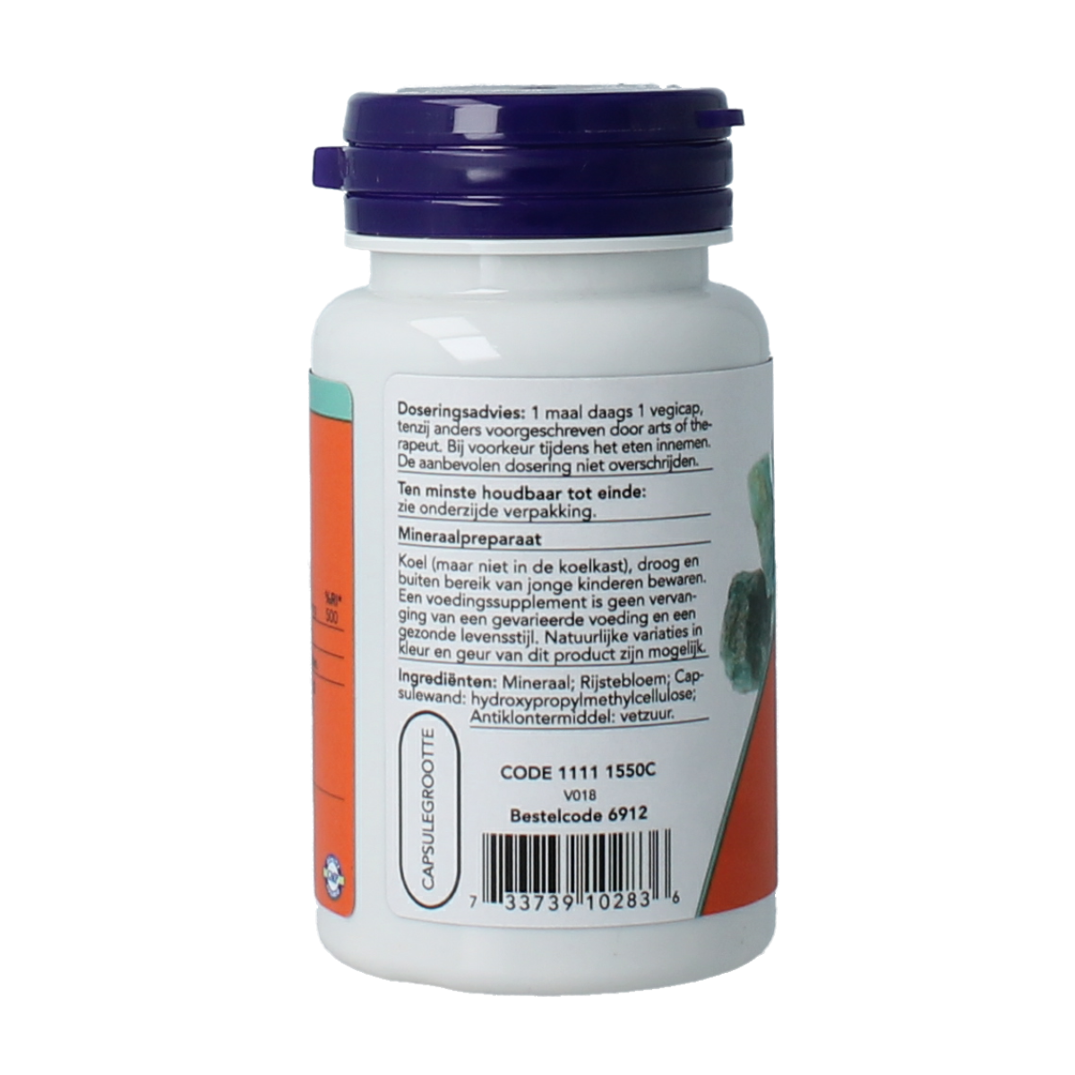 Vegetarian NOW Zink Picolinaat 50mg mineral capsules in a bottle, dietary supplement for zinc intake