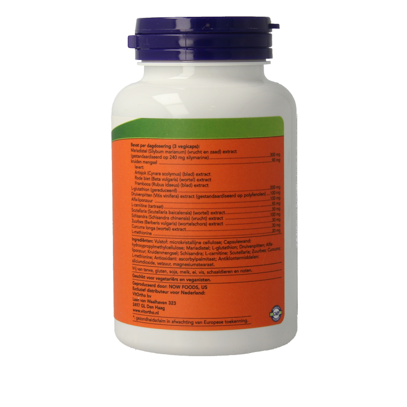 NOW HepaForm 90 vegetarian herbal capsules in a bottle, supplement for liver health and detox.