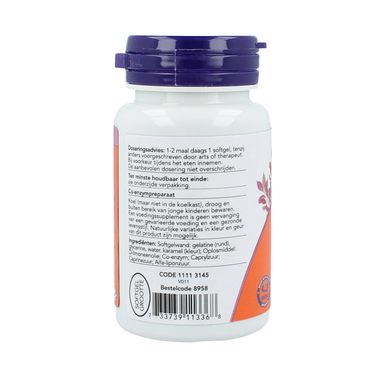 NOW Co-Q10 Ubiquinol 50mg softgels, dietary supplement bottle with 60 softgels for heart health and energy support.