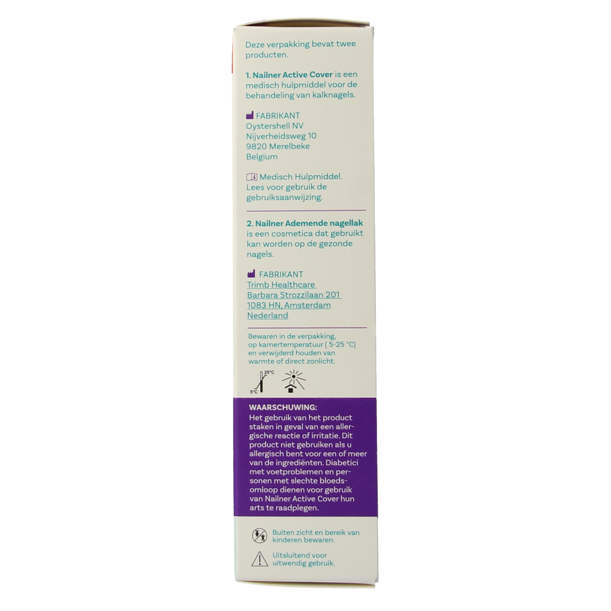 Nailner Active Cover hand care product in a white bottle with blue accents, designed for nail and skin protection.