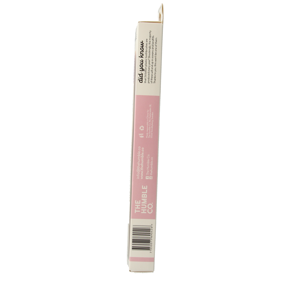 The Humble Co bamboo medium purple toothbrush with biodegradable handle, displayed on a clean white background.