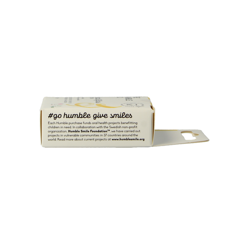 The Humble Co lemon dental floss, 50-meter pack, for oral hygiene and teeth cleaning, with lemon flavor and natural ingredients.