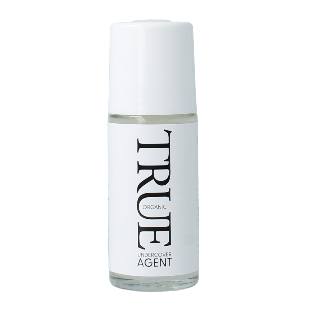 True Organic Undercover Agent lemongrass deodorant 50ml tube showing natural ingredients and sleek packaging.