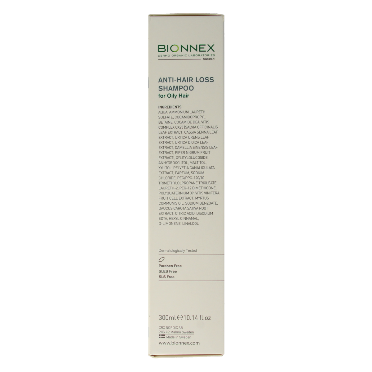 Bionnex anti-hair loss shampoo for oily hair in 300ml bottle, natural hair care product for scalp and hair strength.