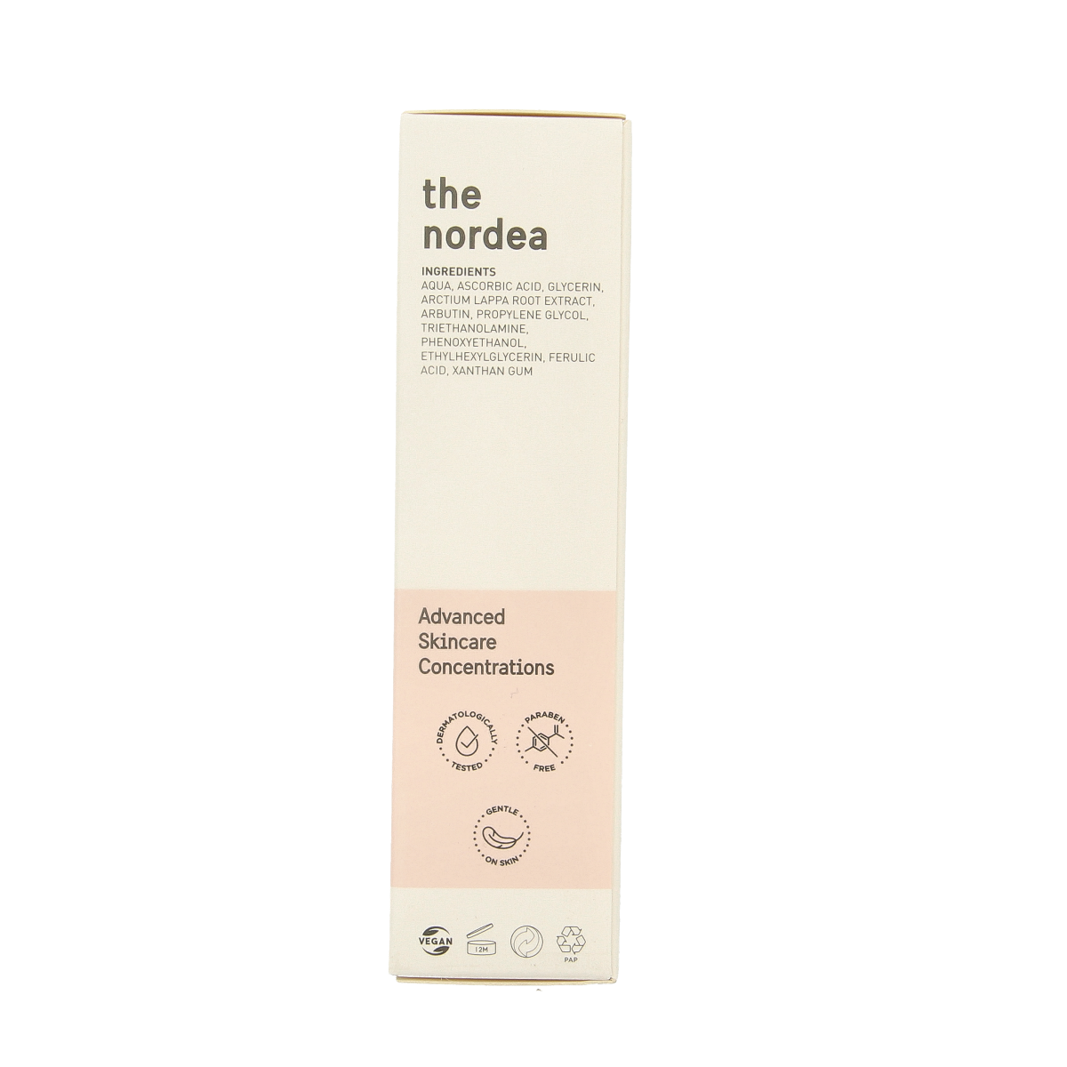 Bionnex Nordea vitamin C serum in a 30ml bottle for facial skincare with brightening and antioxidant properties.