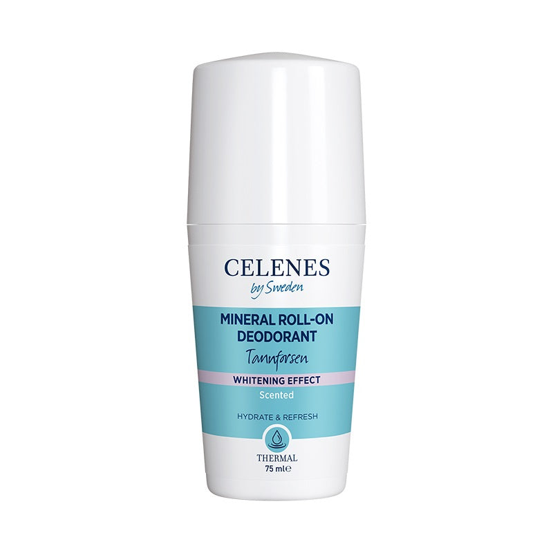 Celenes Thermal Roll-On Tannforsen deodorant bottle, 75ml, with a smooth roll-on applicator and label display.