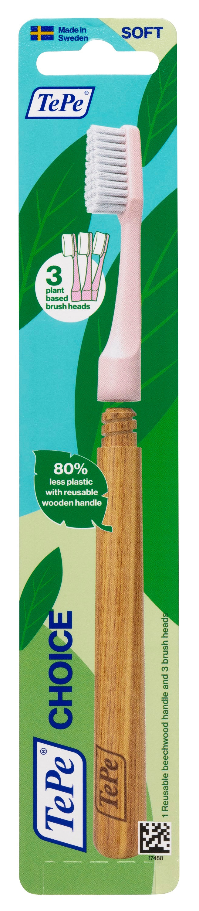 TePe soft pink toothbrushes in a pack of three, featuring ergonomic handles and soft bristles for gentle cleaning.