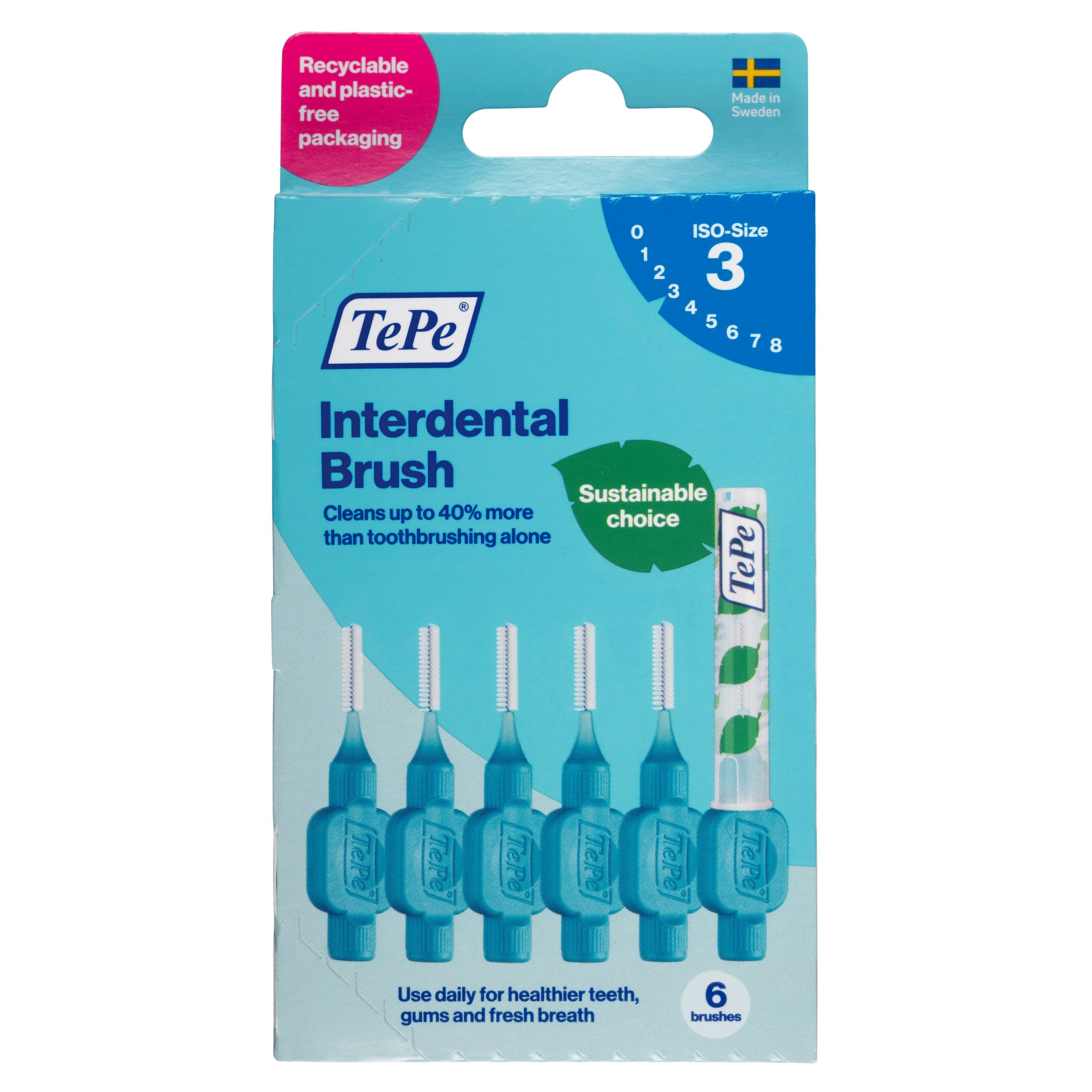 TePe Interdentale ragers original blauw, maat 3, 0.6mm, 6 stuk, tandstokers en ragers for effective interdental cleaning