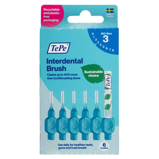TePe Interdentale ragers original blauw, maat 3, 0.6mm, 6 stuk, tandstokers en ragers for effective interdental cleaning