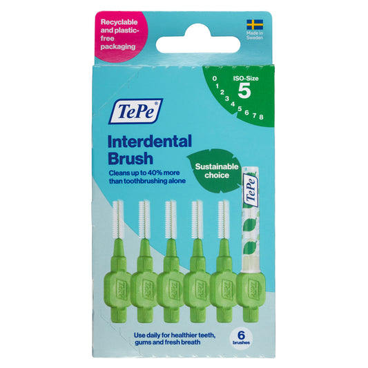 TePe Interdentale ragers original groen, 0.8mm, maat 5, pack of 6, for effective interdental cleaning