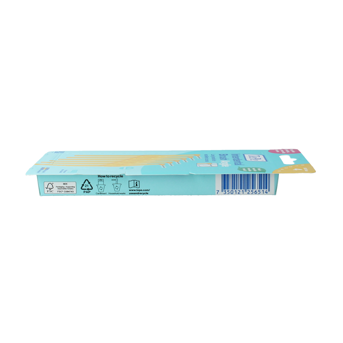 TePe Angle geel iso maat 4 tandenstokers en ragers, 6 stuks, with angled design for effective dental cleaning.