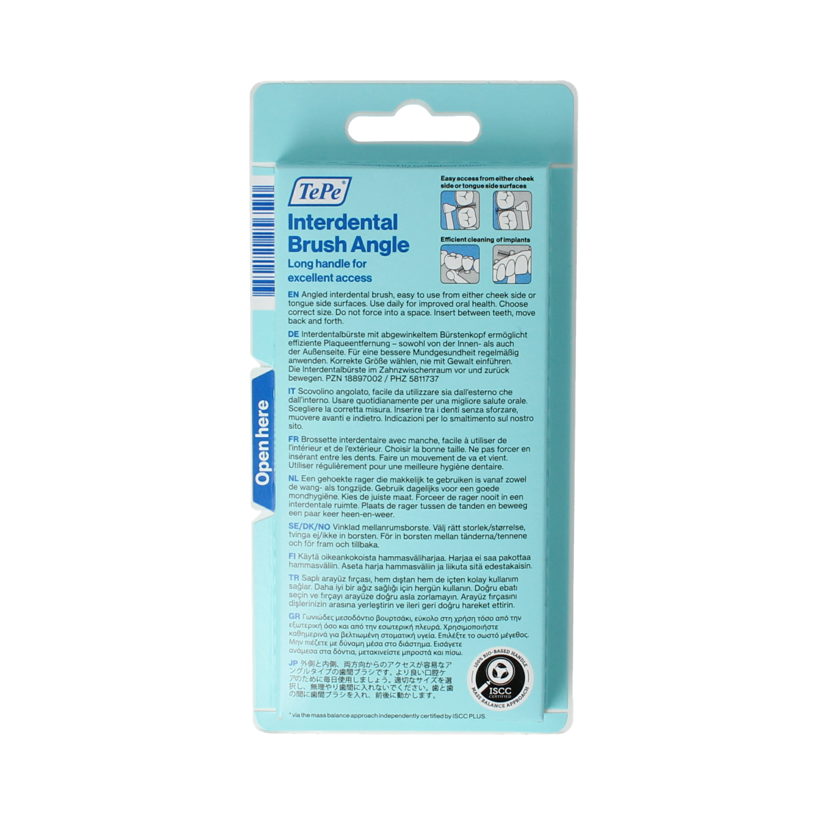TePe Interdentale ragers gehoekt maat 0-5, 6 pack, for interdental cleaning and oral hygiene, with angled design visible.