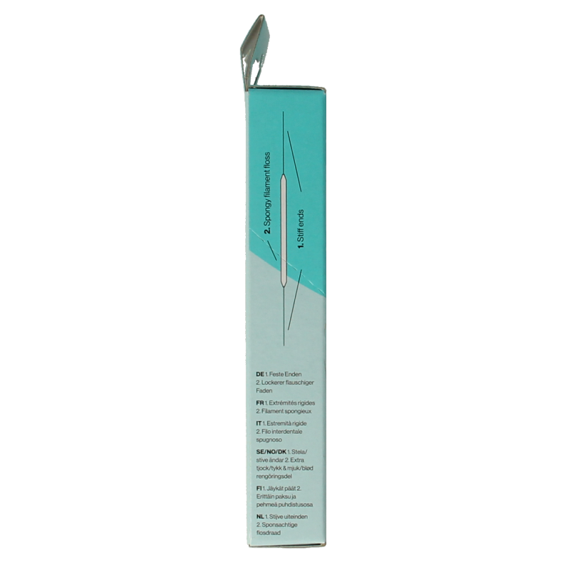 TePe Bridge & implant floss pack with 30 dental floss sticks for cleaning around bridges and implants.