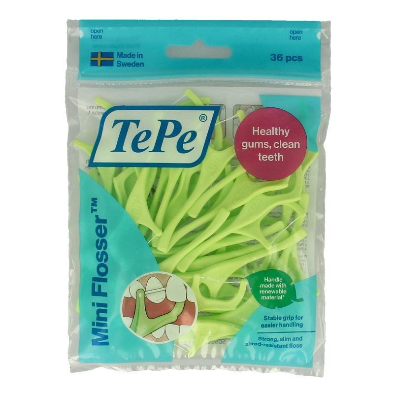 TePe Flosser mini 36-piece pack of interdental cleaners and flossers for effective oral hygiene.