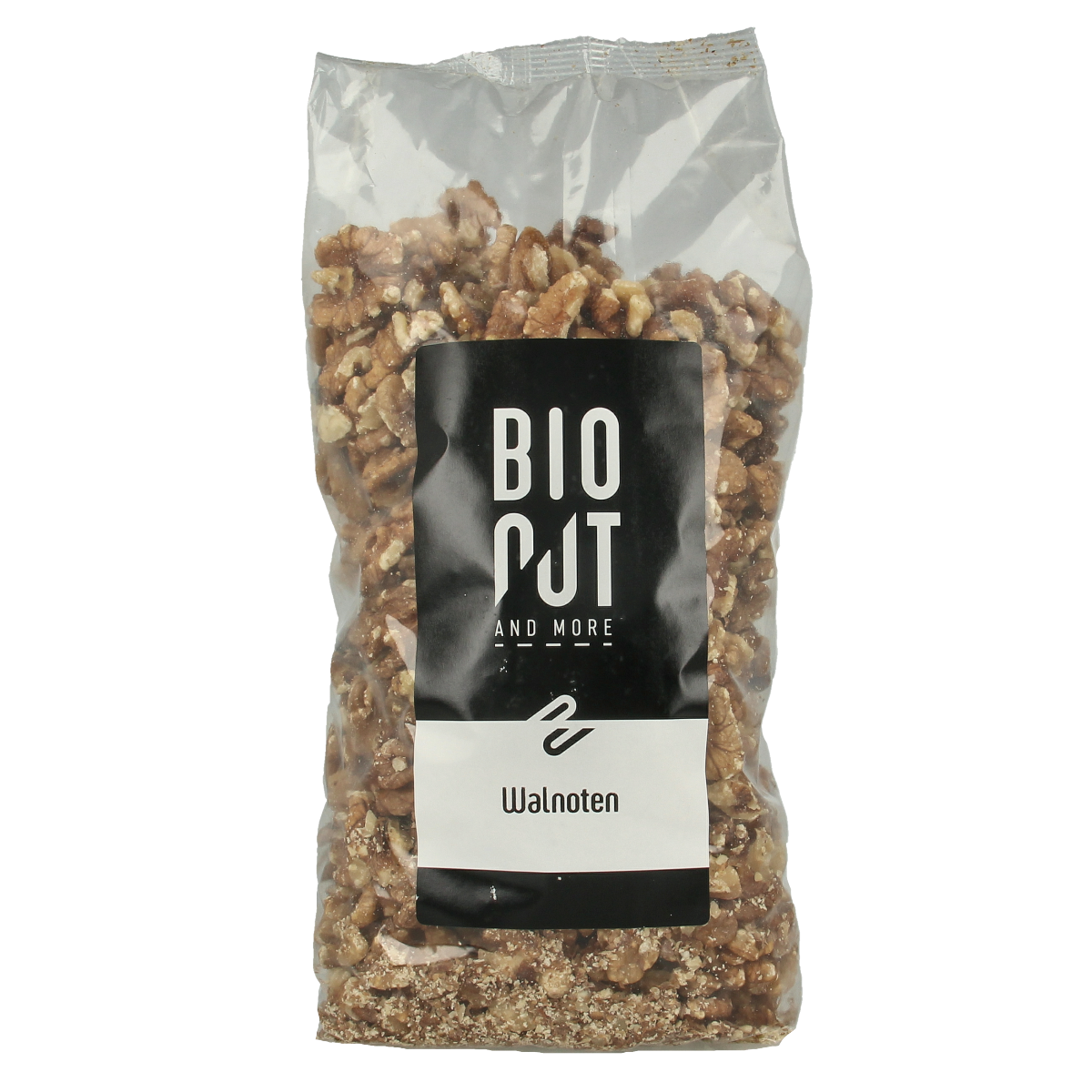 Bionut organic walnuts in 750g package, raw superfood nuts with natural shell and rich brown color.