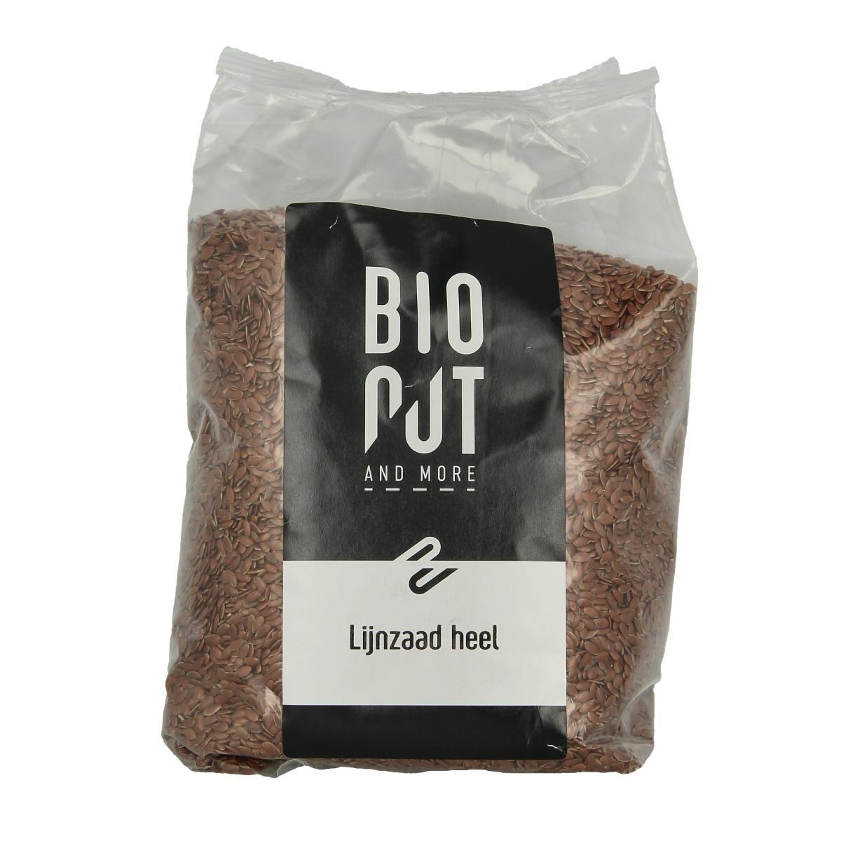 Bionut organic flaxseed in a 750g package, raw superfood with whole, golden seeds for healthy eating and nutrition.