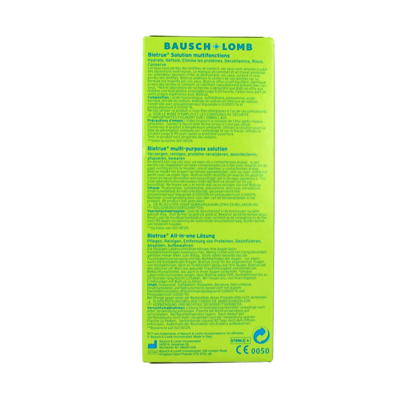 Bausch & Lomb Biotrue multi-purpose eye solution in 300ml bottle, eye care product for contact lens wearers.