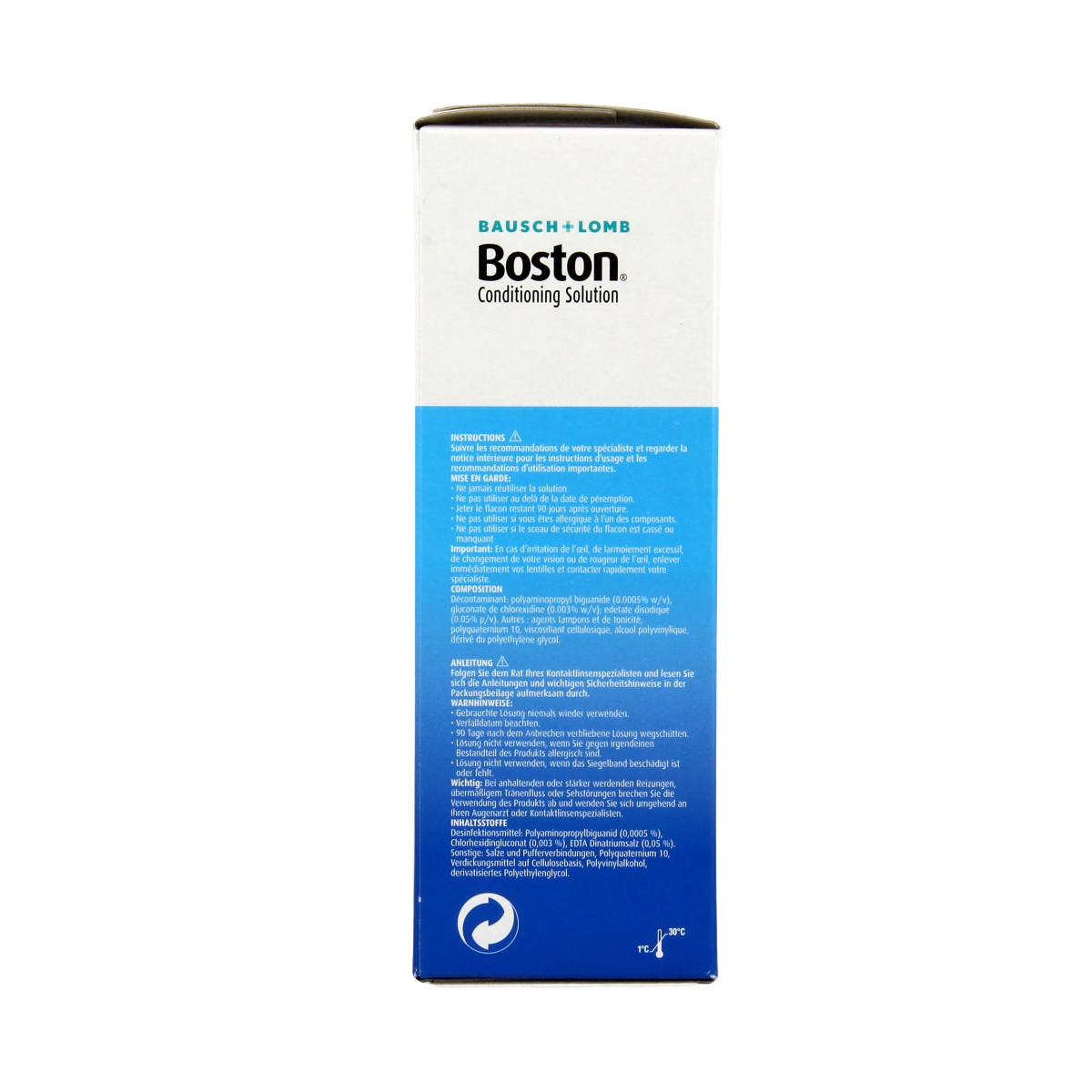 Bausch & Lomb Boston solutions hard contact lens cleaning and storage solution, 120ml, optiek product with bottle image