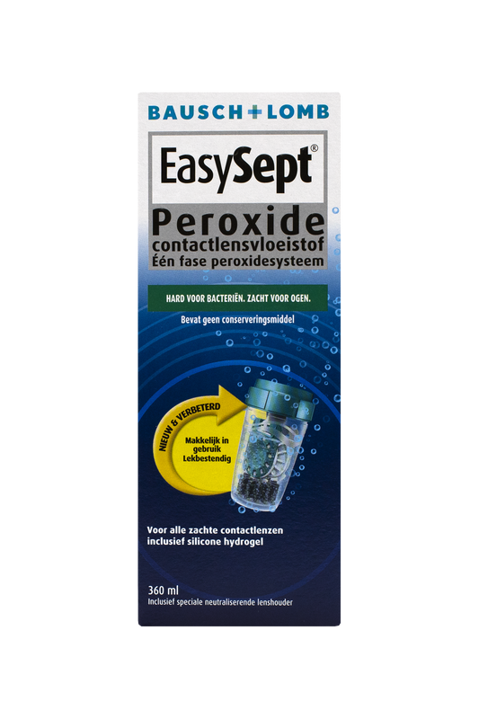 Bausch & Lomb Easy Sept 360ml contact lens cleaning solution bottle, optiek product for lens hygiene and care
