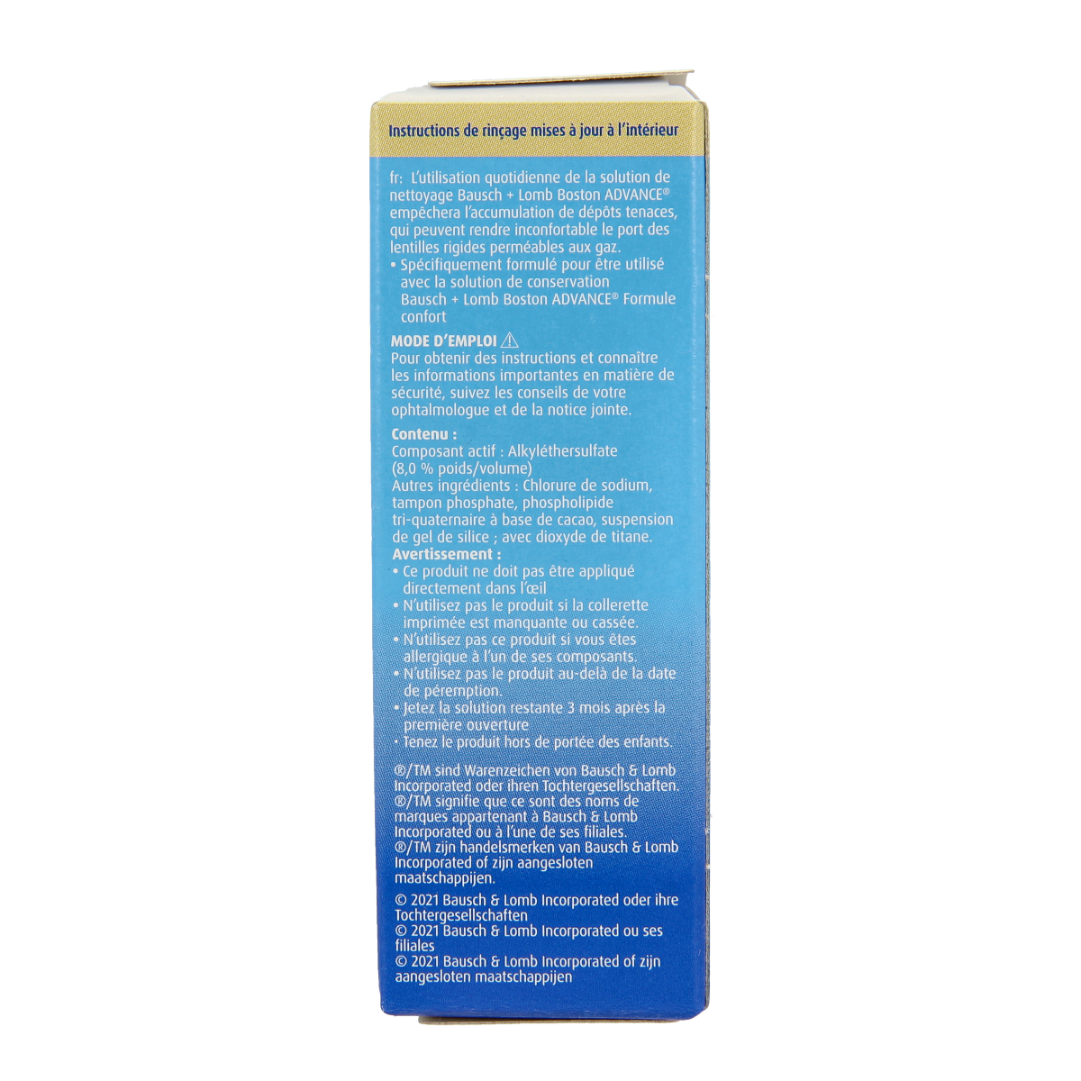 Bausch & Lomb Boston cleaner contact lens solution in a 30ml bottle, used for cleaning and disinfecting contact lenses.