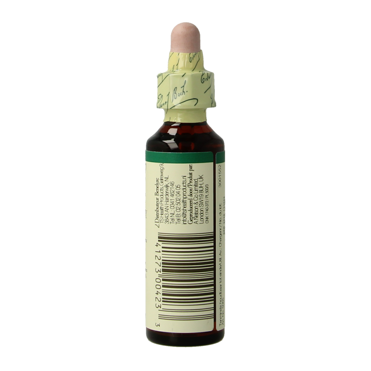 Bach Agrimony herbal remedy in a 20ml bottle, part of Bach's herbal preparations, with a clear label and dropper cap.