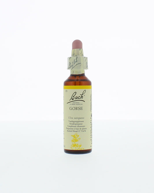 Bach Gorse herbal remedy bottle with label, 20ml, used for herbal preparations and natural remedies.