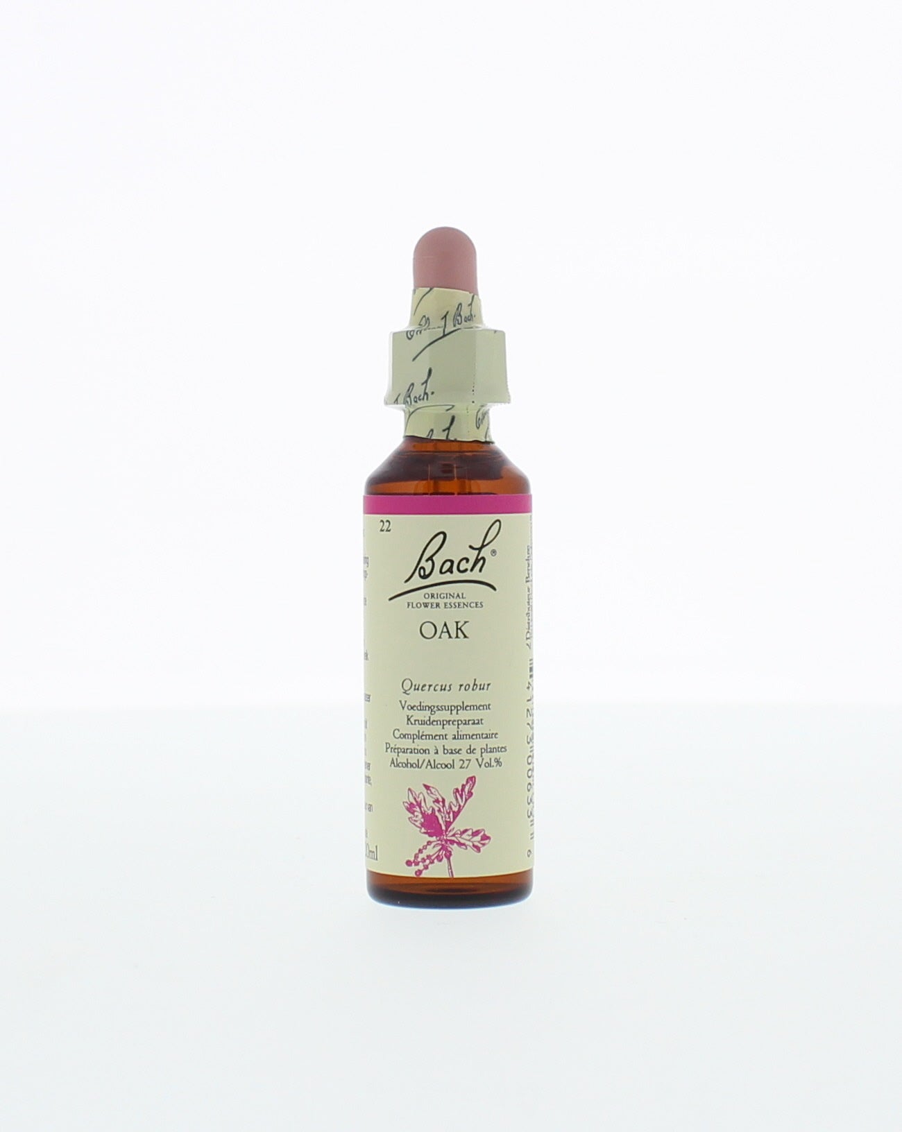 Bach Oak herbal preparation in 20ml bottle, part of Bach's herbal remedies collection, with a focus on herbal medicine.