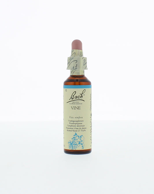 Bach Vine herbal remedy bottle, 20ml, from Bach Kruidenpreparaten line, with label and dropper cap visible.