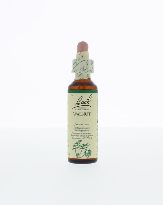 Bach Walnut herbal preparation in a 20ml bottle, natural remedy from the Bach herbal medicine line.