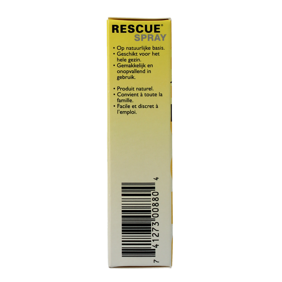 Bach Rescue Rescue Remedy spray bottle containing 20ml herbal remedy, featuring natural ingredients and a white spray cap.