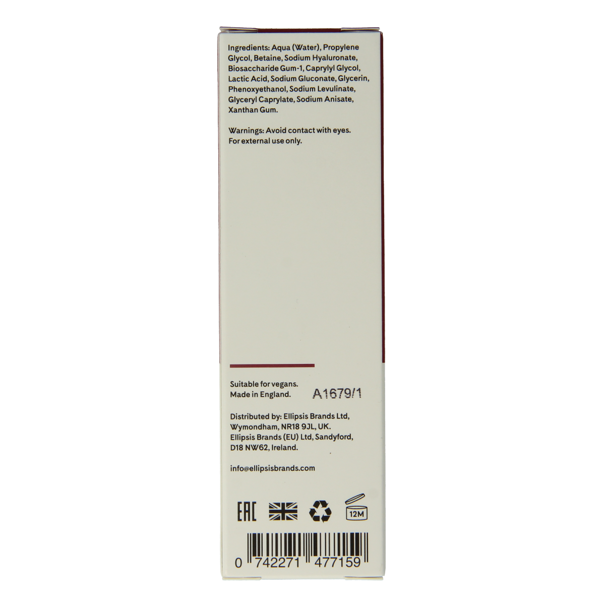 Q+A Hyaluronic Acid Facial Serum in 30ml bottle, hydrating skincare product for moisturizing and nourishing the skin.
