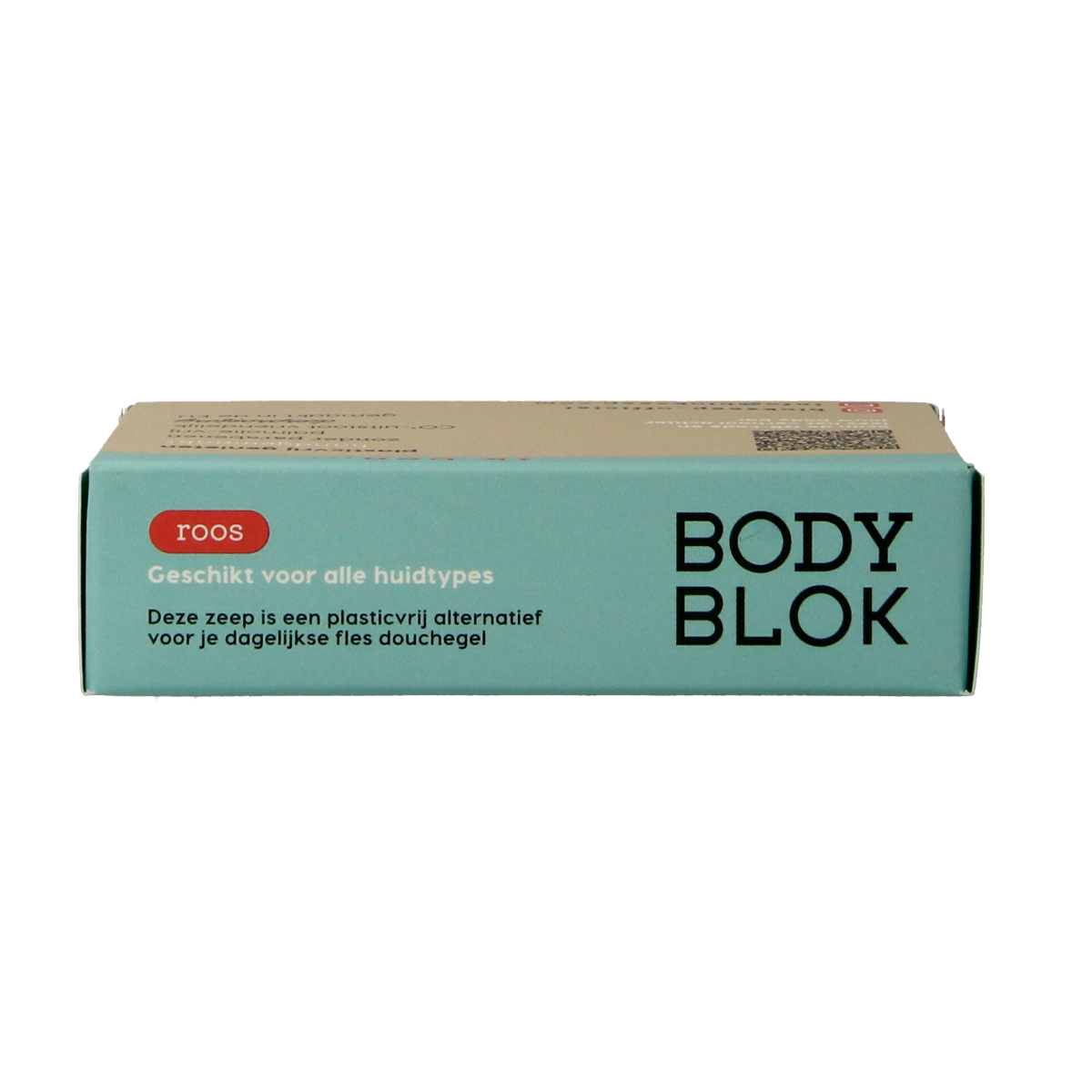 Blokzeep Body Bar Roos for bath and shower, 100g, natural soap bar with floral scent, displayed on white background.