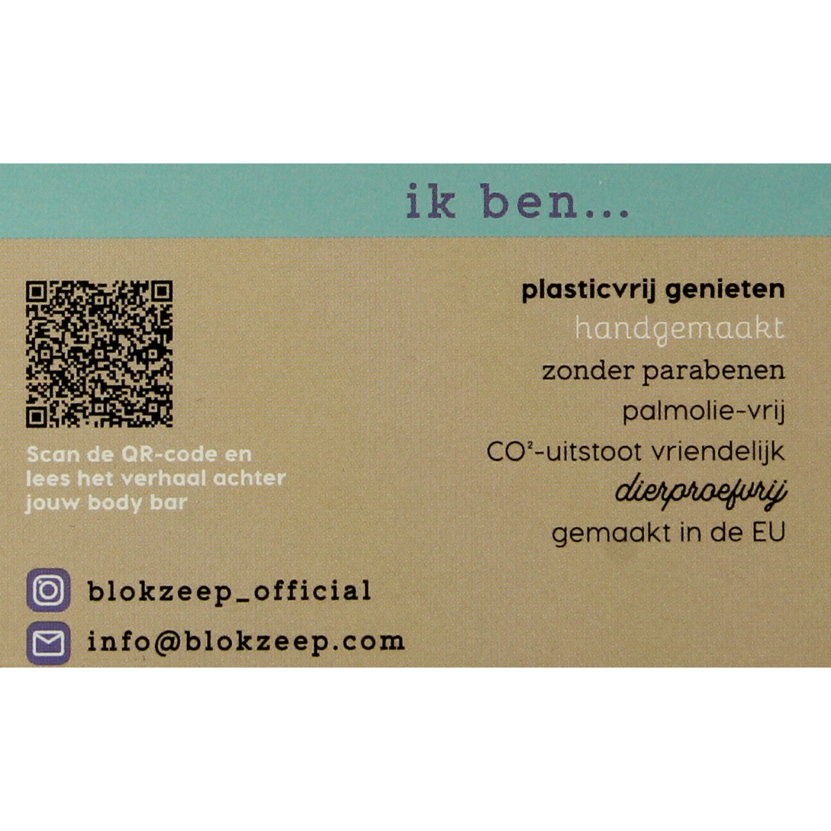 Blokzeep lavender body bar for bath and shower, 100g, with a natural lavender scent and gentle cleansing ingredients.