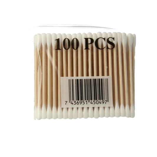 Diversen wooden baby cotton swabs, 100 pack, natural wood sticks for gentle infant and toddler ear cleaning and care