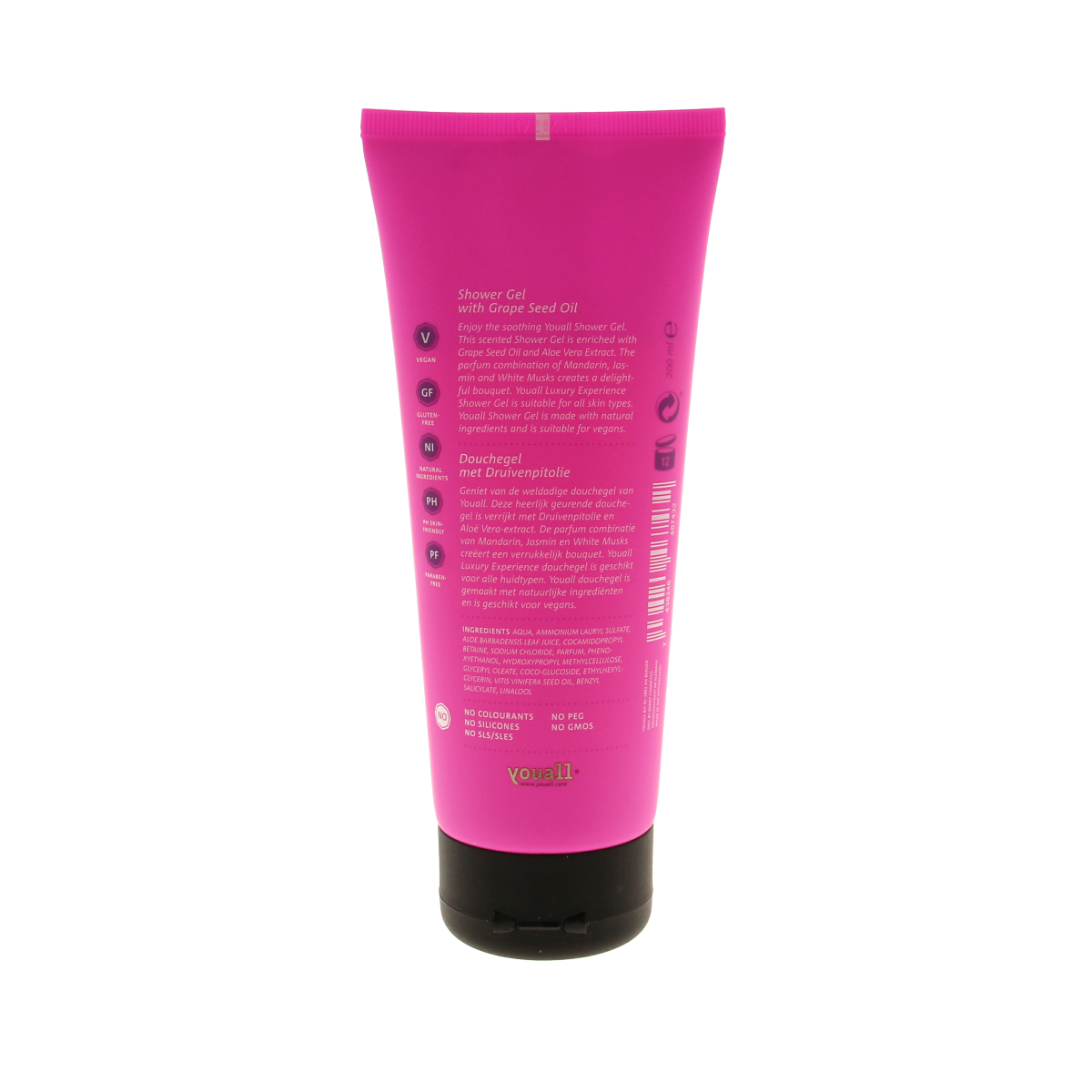 YouAll Luxury douchegel 200ml container, soft and hydrating bad en douche product with sleek packaging and brand logo visible.