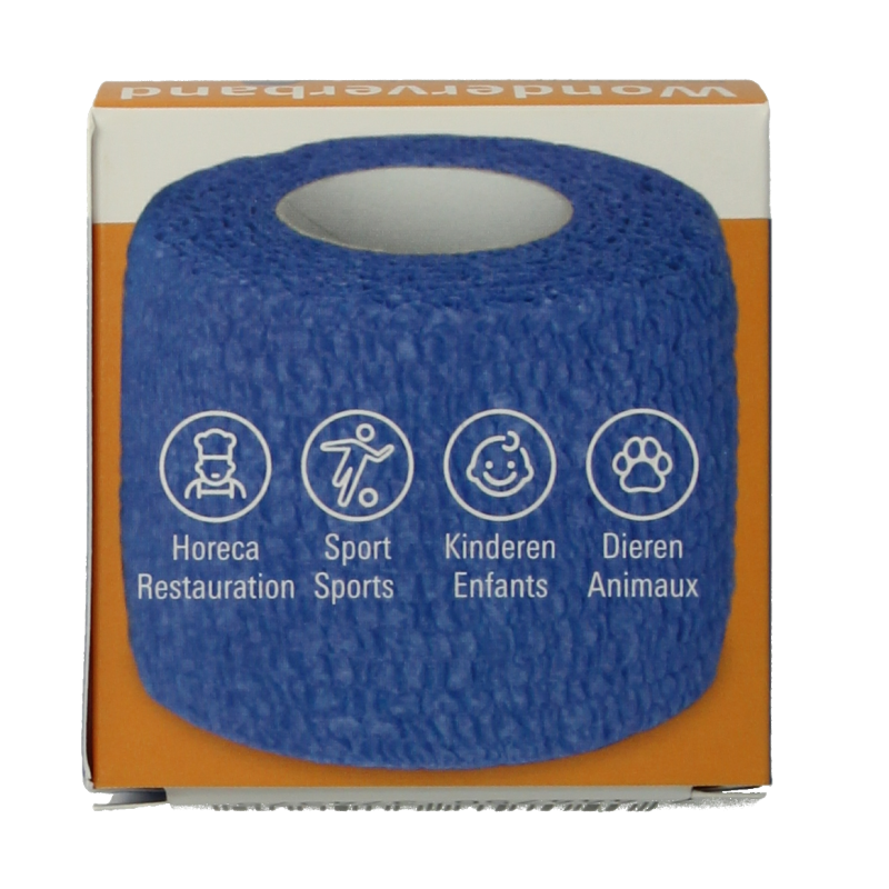 Blue ABC Wonderverband quick bandage, 4.5m x 5cm, wound dressing and compression bandage for first aid.