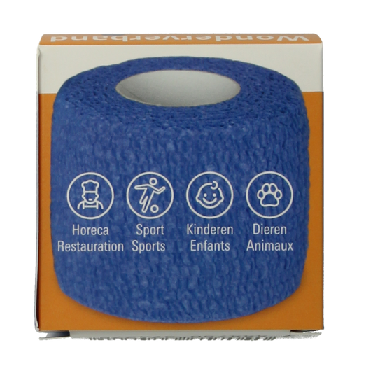 Blue ABC Wonderverband quick bandage, 4.5m x 5cm, wound dressing and compression bandage for first aid.
