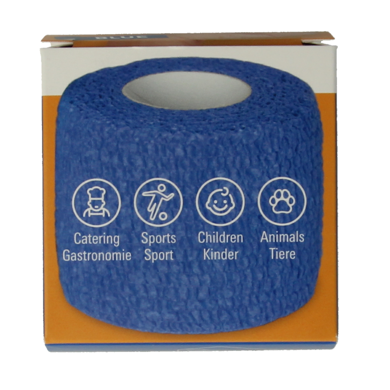 Blue ABC Wonderverband quick bandage, 4.5m x 5cm, sterile medical wrap for first aid, shown in the product image.