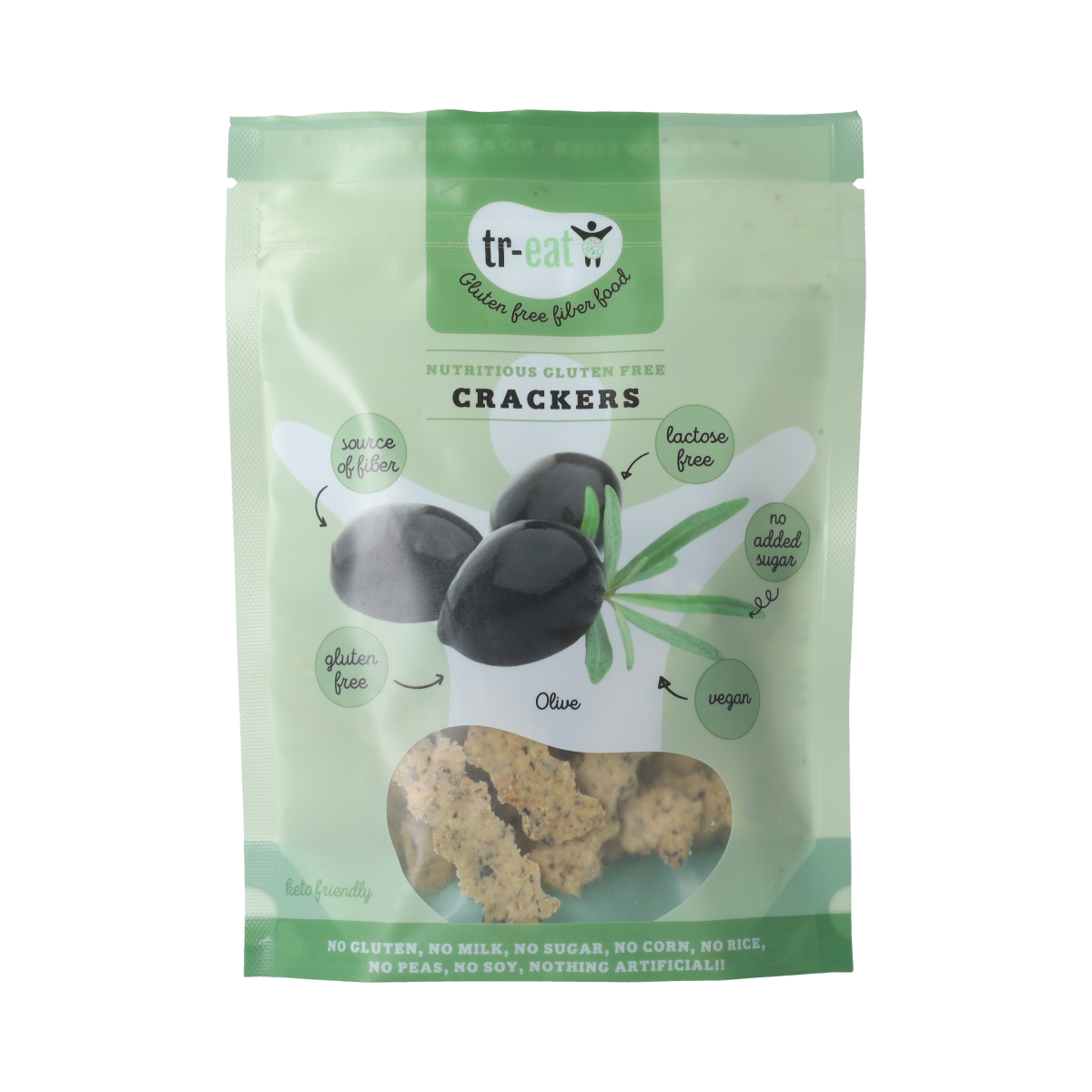 Treat Crackers olijf glutenvrij 70.00 Gram