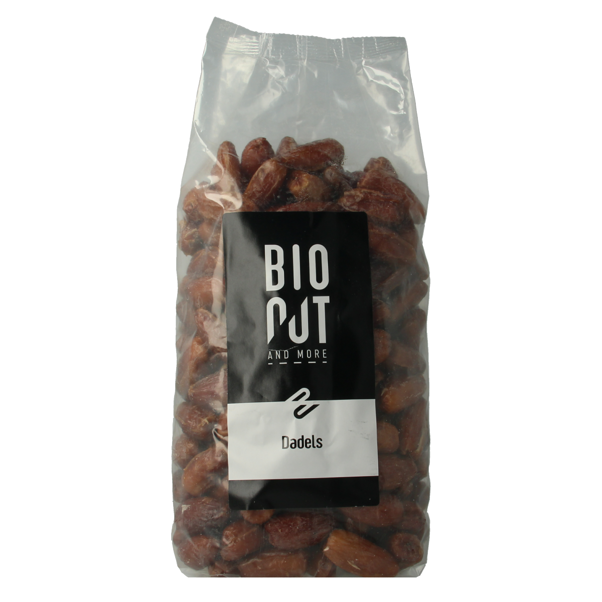 Bionut Deglet Nour bio dadels in 1kg bag, organic dates from Bionut, shown in a natural setting with fresh produce.