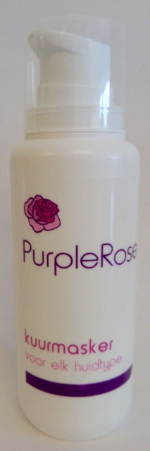 Volatile purple rose face mask in 200ml jar, soothing facial skincare product with floral purple rose extract.