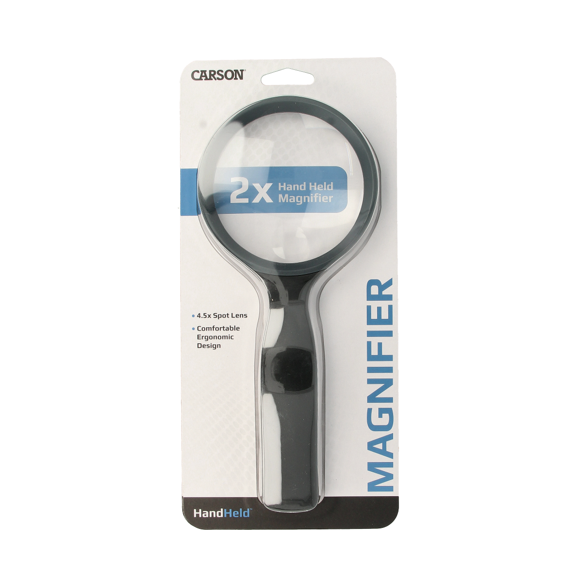 Able 2 round magnifying glass, 9cm diameter, for instruments, with 1.00x magnification, black handle, clear glass lens