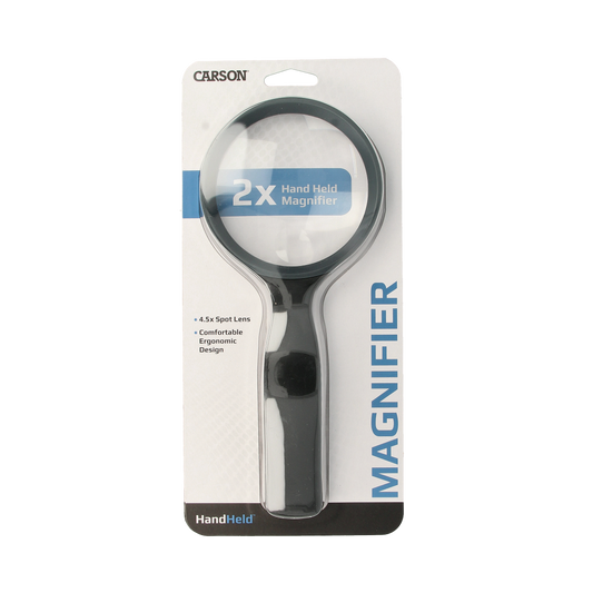 Able 2 round magnifying glass, 9cm diameter, for instruments, with 1.00x magnification, black handle, clear glass lens