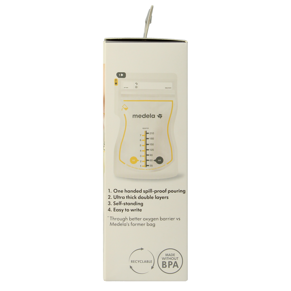 Medela Moedermelk bewaarzakjes, 210ml, 25 stuks, geschikt voor kraamtijd, voor het bewaren van moedermelk.