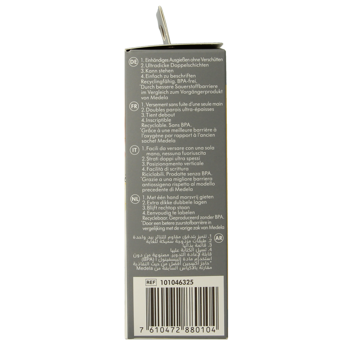 Medela Moedermelk bewaarzakjes 210ml, 25 stuks, geschikt voor kraamtijd gebruik, with clear packaging and brand logo