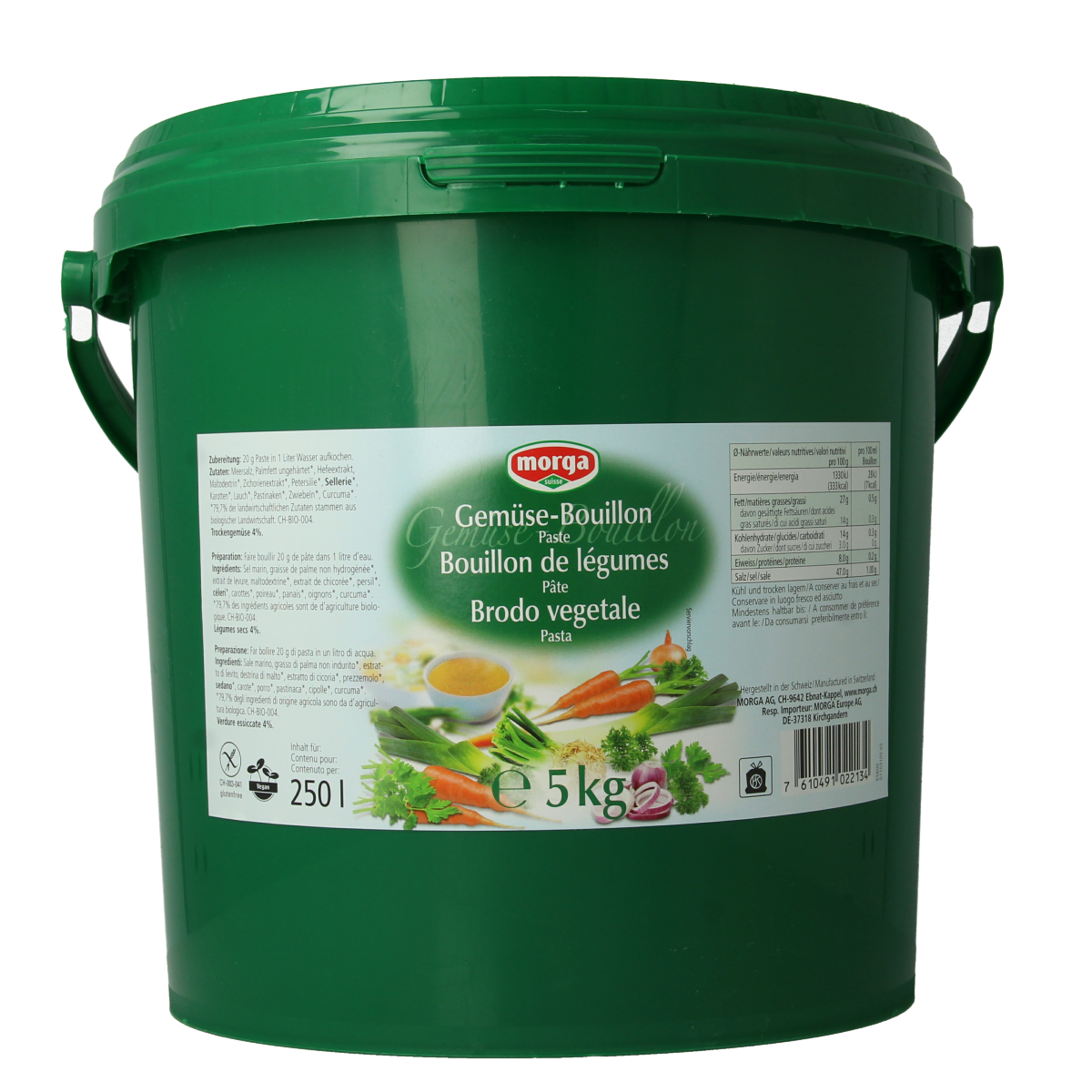 Morga groentebouillon pasteus, 5 kilogram verpakking
