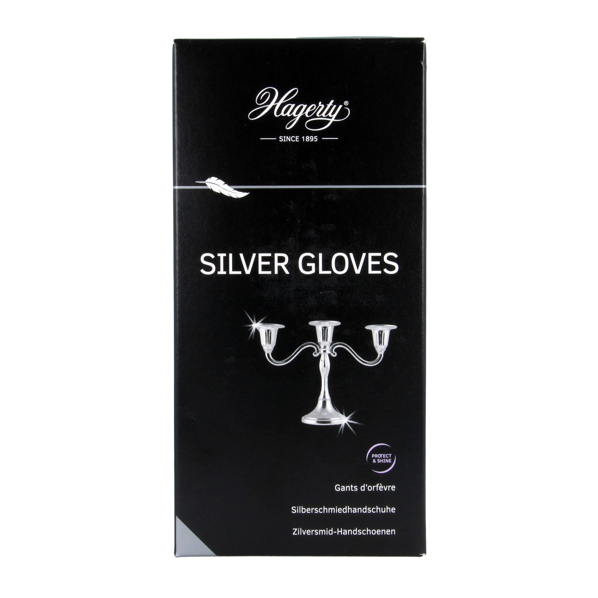 Hagerty Silver cleaning gloves pair, durable white rubber gloves for silverware polishing and cleaning tasks.